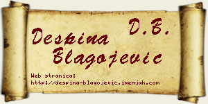 Despina Blagojević vizit kartica